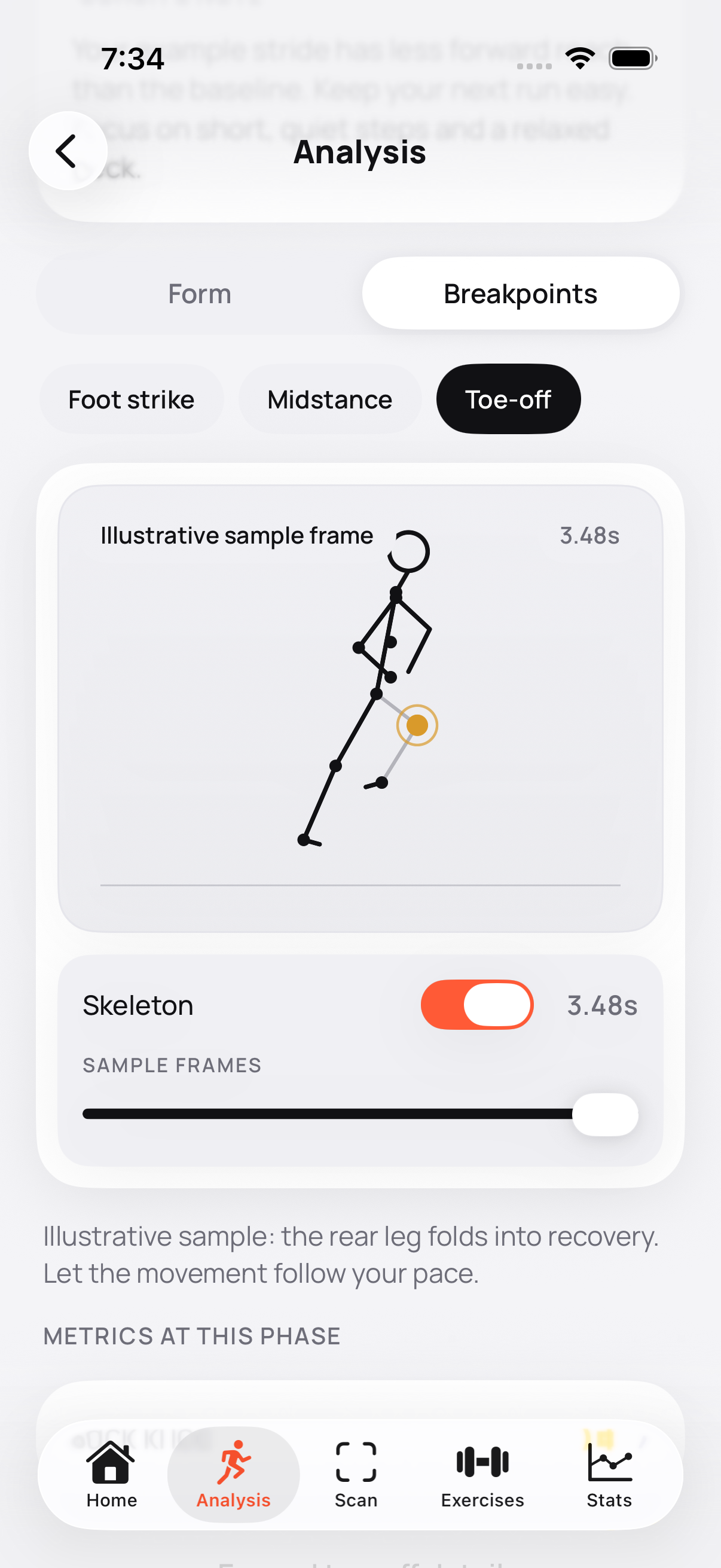 Caden toe-off breakpoint frame with skeleton overlay